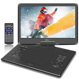16.9" Portable DVD Player with 14.1’’ HD Swivel Screen, 6Hrs Play, DVD Player Portable with Dual Speaker, Last Memory, Support SYNC TV/USB/SD Card, Play All Discs Format Except Blu-ray, Black image 1