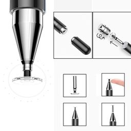 Amazon Basics Capacitive Stylus Pen for iOS and Android Touchscreen Devices, Fine Point Disc Tip, Lightweight Metal Body with Magnetic Cover, (Black) image 4