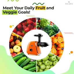 SOLARA Slow Juicer Cold Press Juicer, Easy Clean Slow Juicer Cold Pressed Juice Extractor, Slow Juicer for Fruits & Vegetables, 2 Speeds + Reverse Function Masticating Juicer, Recipes Incl, Orange image 3