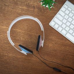 Koss KPH30iCL On-Ear Headphones, in-Line Microphone and Touch Remote Control, D-Profile Design, Wired with 3.5mm Plug (Clear) image 3