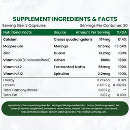 Vlado’s Himalayan Organics Plant Based Calcium Magnesium + Zinc | Vitamin D3+k2 Supplement For Stronger Bones | Boost Immunity | Healthy Heart | Muscle Growth - 60 Veg Tablets image 2
