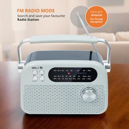 iBELL FM730BT Portable FM Radio with Bluetooth Speaker, USB, SD Slot, MP3 Player & Dynamic Speaker, 3 Band, Rechargeable with C-Type Charging Port (White) image 3