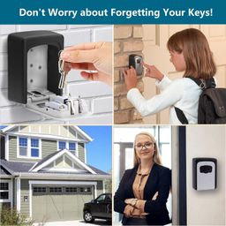 Lospu HY Key Lock Box with 4 Settable Digit Combination Wall Mounted Made of Weather Resistant Steel for Indoors or Outdoors Holds up to 5 Keys image 4