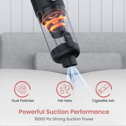 Portronics MopCop 4, 2-in-1 Cordless & Corded Vacuum Cleaner & Blower, 18,000 Pa Suction,Washable HEPA Filter,One-Press Dust Release,LED Display,Built-in Flashlight,Multi-Nozzle, Car & Home Use(Black) image 2