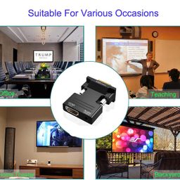 Hdmi To Vga Adapter,Hdmi To Vga Audio Output Cable Computer Set-Top Box Converter Connector Adapter For Laptop,Pc,Monitor,Projector,Hdtv,Chromebook,Roku,Xbox(3.5Mm Stereo Cable Included) image 5