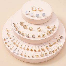 shining diva fashion 30 Pairs Earrings Combo Set Latest Stylish Crystal Pearl Earrings for Women and Girls (14784er) image 3
