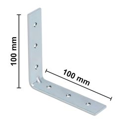 IMPEX Angle Bracket for Reinforcing Chairs/Tables - Shelf bracket Zinc Plated L Shape Bracket for Solid Shelf Support Joint Right Corner Brace (100 X 100 MM) image 3