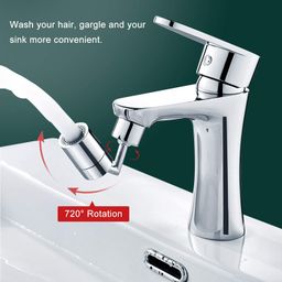nashone Universal Splash Filter Faucet 720 Rotating Faucet Extender Aerator with 2 Water Outlet Modes, 4-Layer Mesh Filter for Bathroom image 2