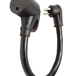 WEN PC3012 120V 15-Amp 1800-Watt Generator to RV Adapter Cord (5-15P to TT-30R), Black image 1