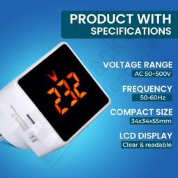 Blackt Electrotech (BT71PL) Plugin Digital Voltmeter Panel Meter LCD AC Voltmeter Volt Tester small size (1) image 3