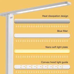 One94Store LED Desk Lamp, Table Lamp, Dimmable Home Office Lamp with USB Charging, Touch Function, 3 Level Brightness Lighting, Foldable Lamp for Reading, Study Room-Plastic,White image 4