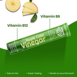 TRUMAX Apple Cider Vinegar Tablets (ACV) for Weight Loss 500mg, Green Apple Flavor with Vitamin B6, B12 & Pomegranate Extract | 20 Effervescent Sugar-Free Tablets | Support Digestion & Boost Metabolism image 5