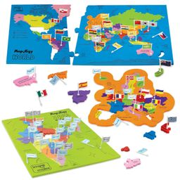 Imagimake: Mapology India and World Maps with Capitals - Learn Capitals and Country Flags - Educational Toy for Kids Above 5 Years, Multicolor image 1