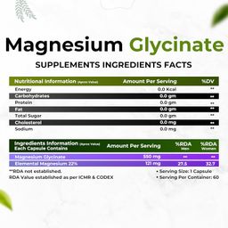 HEALTH VEDA ORGANICS PRIVATE LIMITED High Absorption Magnesium Glycinate, 550mg | 60 Veg Capsules | Supports Nerve & Muscle Health | Improves Sleep Quality | For Both Men & Women image 3