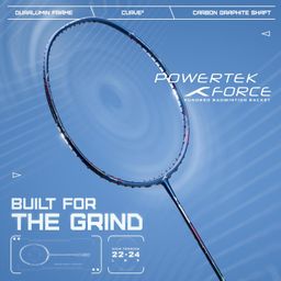 Hundred Powertek Force Strung Badminton Racket with Full Racket Cover| 90 Grams | Maximum Tension image 2