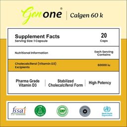 GenOne Calgen D3 Vitamin D3 Capsule for boosting immunity, Healthy bones and Strong muscles (20 Caps) image 3