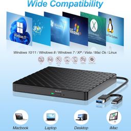 SANCY Ultra-Thin 8X USB 3.0 External DVD Burner & Writer – CD/DVD RW Optical Drive, Portable Player for Mac & Windows XP/7/8/10 image 4