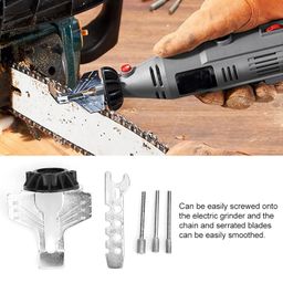 A AND S TOOLS Chainsaw Sharpening Attachment Rotary Tool Accessory Kit Chain Saw Sharpening Attachment Sharpener Guide Drill Adapter Head Ruler image 4