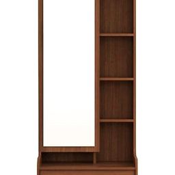 Hexagon Furnitures Engineered Wood Dressing Table with 1 Mirror and Storage (Walnut-Brown) image 1
