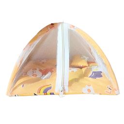 farmer king mat FKM Laddu Gopal Kanah ji Handcrafted Comfortable Bed/Bister/Singhasan with Mosquito Net and Pillows | Machardani for Krishna Ji | Laddu Gopal Bed, Jhula, Singhasan, Thakur ji Bed (Orange Printed) image 1
