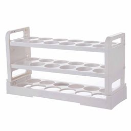 generic Multi Layer Egg Storage Box Stackable Large Capacity for Fridge Household White image 3