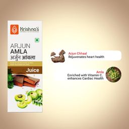 krishna's herbal & ayurveda Krishna's Arjun Amla Juice - 500 ml (Pack of 1) | Perfect mix of Amla and Arjuna Chaal | Strong and healthy heart image 3
