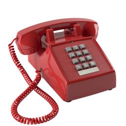 Home Intuition Amplified Single Line Corded Desk Telephone with Extra Loud Ringer, Red image 1