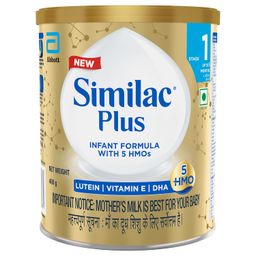 Similac Plus Stage 1 Infant Formula, Up to 6 Months, 400g Tin, with HMO, Supports Baby's Immunity and Brain Development, Powder image 1