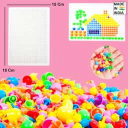 Parteet Creative Jigsaw Puzzle Building Nails Blocks | Colorful Nails | Pegboard Educational Toy for Kids (MultiColored) image 2