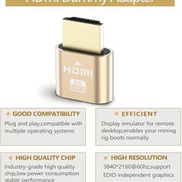 MT-VIKI 4K HDMI Dummy Plug - High Resolution Virtual Monitor Display Emulator, New Generation Headless Display Adapter Supports up to 3840x2160@60Hz, 1080@120Hz DVI EDID Emulator image 5