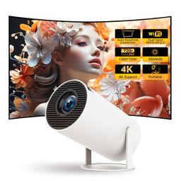 Android TV: 270° Rotation Mini Projector with Bluetooth and WiFi 6, LYNCAST Auto Keystone Portable Projector 1080p 4K Compatible with HY300pro Projector for Phone/TV Stick/HDMI/PS5/IOS image 1