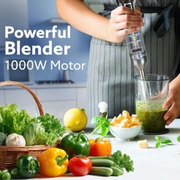 AGARO Grand 1000 Watts Hand Blender with 2 Variable Speed Modes & Speed Regulator, Stainless Steel Blades(Black), 400mmx60mm (33636) image 4