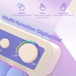 AULA S99 3 in 1 World's First Silicon Membrane Gaming Keyboard | Bluetooth/2.4GHz/USB-C Balls Keycap Keybaord with Knob | Programmable RGB Backlit Gaming Keyboard for PC/Xbox/PS5 (Purple) image 4