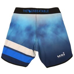 usi universal Shorts for Men, 411PS Sublimated Physique Board Short, Fitness Shorts, Polyester Elastane Construction, Hook & Loop Fly with Drawstring Closure, 1 Back Pocket (Size: M, Color: Blue) image 2