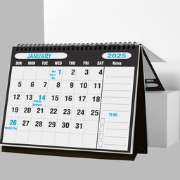 AccuPrints 2025 -Size 5.8 by 8.2 inch Offices Desk Calendar Large Dates with Space for Marks/Notes-Blacl Color image 3