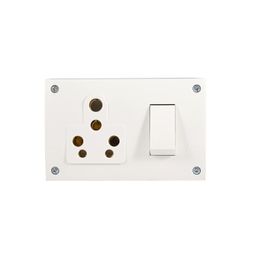 sauran Pack of 10 Pieces 16AMP Non Modular Electrical Switch Socket Combined with box (ESP65) image 4
