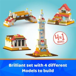 Webby 4 in 1 Young Designer Abs Blocks Kit, Tower,Building, Bridge, Architecture Construction Play Set, Fun Creative Toy Set for 5+ Years Kid (161 Pcs), Multi Color,Construction Blocks image 5