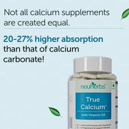 Neuherbs True Calcium 1000mg Supplement For Men & Women- 60 Vegan Tablets | Calcium tablets with Plant Based Vitamin D3 & Natural Magnesium For Healthy Bones & Joints. image 4