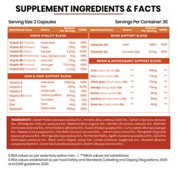 Vlado's Himalayan Organics Plant Based Multivitamin 60+ Ingredients With Vitamin B1, B2, B3, B5, B6, B7, B9, B12, A, C, D3, E, K2, Calcium, Iron , Zinc I Wholefood | Stamina & Energy I Healthy Bones & Joints I Multivitamin for Men & Women - 60 Veg Capsules image 2