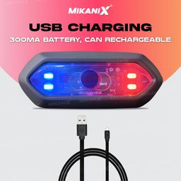 OBEROI'S TRADERS ABS Universal Helmet LED PCR Light with 3 Modes of Flashing | Blinking Strobe Rear Warning Red Safety Night Riding Light USB Charging Cable image 4
