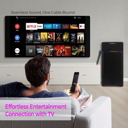 KRISONS Newly Launched Rocker Powerful 120W RMS Home Theater Bluetooth Party Box Speaker with High Power Bass, Wireless Mic with Karaoke & Mic Priority, HDMI (ARC), AUX, USB and Dynamic LED Lights image 5