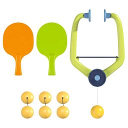 kunya Indoor Game Hanging Table Tennis Training Device Pingpong Trainer Parent Child Interaction Toy Exerciser For Door Frame Portable - With 6 Balls, Multicolor image 1