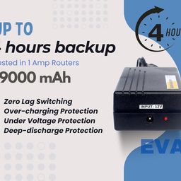 eva electronics EVA Mini UPS for 2 Routers+ONU | Dual Output 12V + 9V | Uninterrupted Power Backup for All Brand Wi-Fi Router + ONU/Modem + Router Setup | 3-6 Hours Backup |3 * 2900mAh Lithium ion Long Life Battery image 4