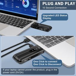 ETZIN Wireless HDMI Transmitter and Receiver 1080P,Wireless HDMi Sender 2.4G/5G 160FT Wireless HDMI Extender with LED Display Surface Spraying for Streaming,Monitor from Laptop/PC/TV EPL-1404H image 5