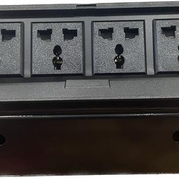 AplinK Desktop Pop Up Box with 4 Outlets Universal Sockets Black image 2