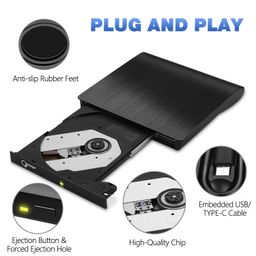 Gotega External DVD Drive USB 3.0 Type C Portable CD/DVD Player for Laptop - CD/DVD ROM Burner Reader Compatible With Desktop PC Windows Linux OS Apple Mac image 4
