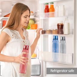 MILTON Prime Pack of 5 Water Bottles, 1 Litre Each, Reusable Plastic Fridge Bottle Set, BPA Free and Leak Proof Bottles for Travel, Work, Assorted image 4