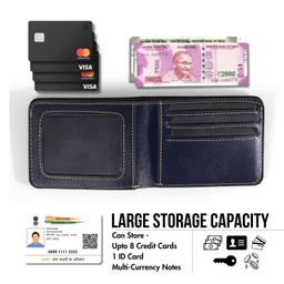 the unique gift studio Personalized Customized Mens Leather Wallet - Elevate Style with a Custom Touch, Color Blue image 3