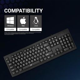 Ant Value FKBRI01 Ultra-Slim Compact USB Wired Keyboard for Mac and PC,Windows 10/8 / 7 / Vista/XP, Spill-Resistant Silent Keyboard – Membrane Water-Resistant Coating 10 Million Keystrokes (Black) image 3