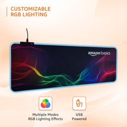 amazon basics RGB Mousepad Anime | Durable Design | Wrist Support for Ergonomic Comfort | Customizable RGB Lighting with Multiple Modes | Easy Installation with USB-A Plug-and-Play Setup image 4